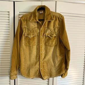 True Religion Distressed Corduroy Western Button Down Shirt